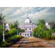 Hanif Shahzad, Sadiq Garh Palace – Bahawalpur, 27 x 36 Inch, Oil on Canvas, Landscape Painting, AC-HNS-111